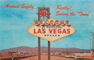 Fabulous 1960s LAS VEGAS NEVADA Welcome Sign postcard 3901