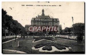 Postcard Old Asnieres L & # 39Hotel Hall and Gardens