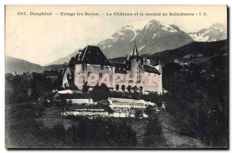 Old Postcard Dauphine Uriage les Bains Le Chateau and Belledonne