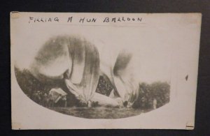 Mint England Postcard Filling A Hun Balloon Early Airship RPPC WW1 Military