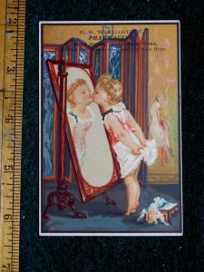 R.S Woodruff Pharmacist Adorable Girl Doll Kissing Mirror Pretend Dressup F40