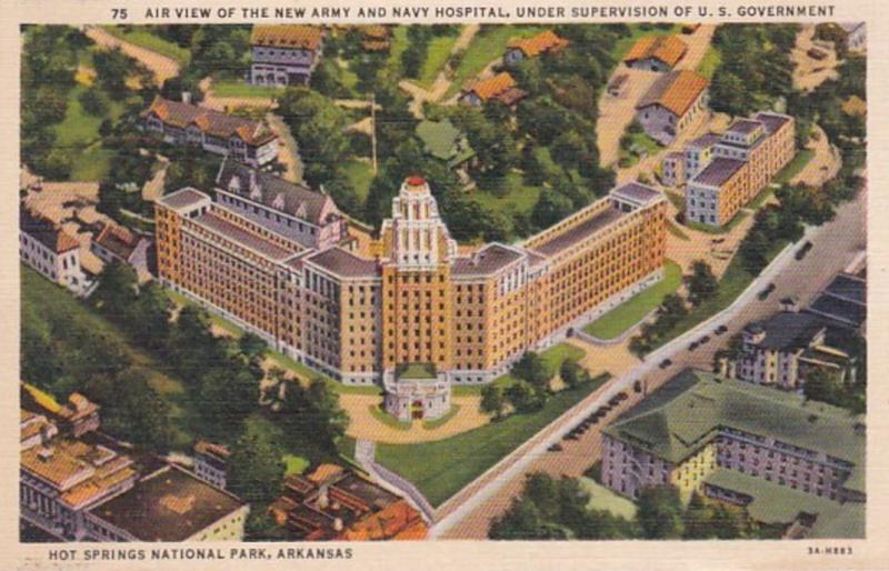 Arkansas Hot Springs Aerial View Of New Army and Navy Hospital Curteich