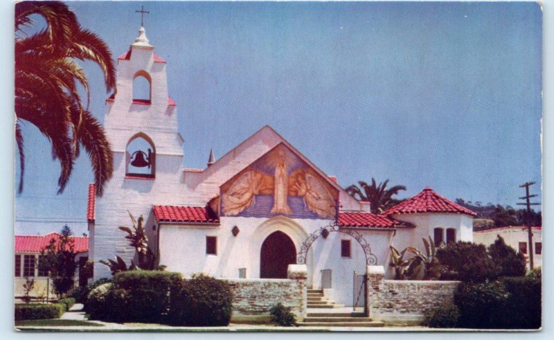 LA JOLLA, CA California~ STAR of the SEA CHURCH c1950s San Diego County Postcard