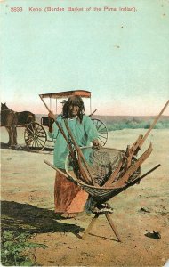 c1910 Postcard; Pima Indian Woman & Keho, Burden Basket. Unposted A. Selige