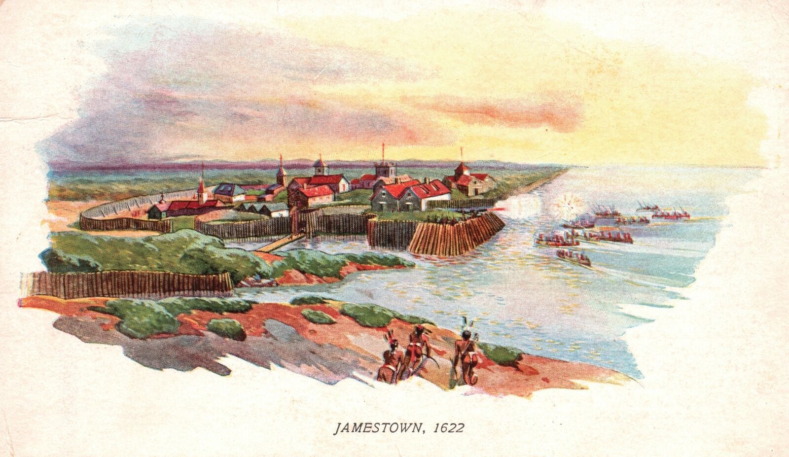 Vintage Postcard 1908 Jamestown First Permanent English Settlement New