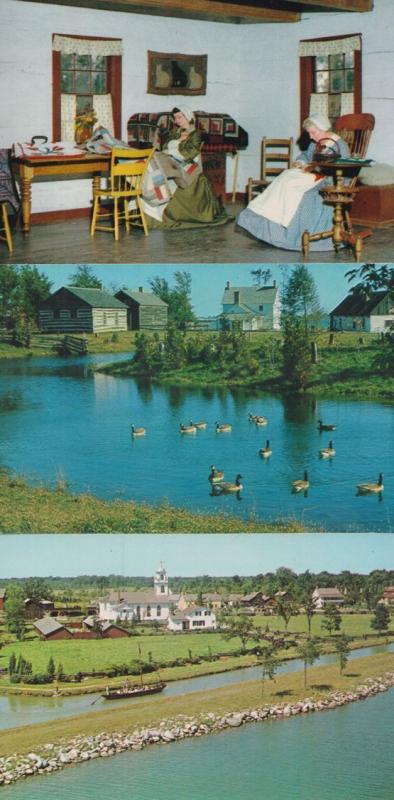 Upper Village Morrisburg Ontario Geese Hotel Cabinet Shop Canada 3x Postcard