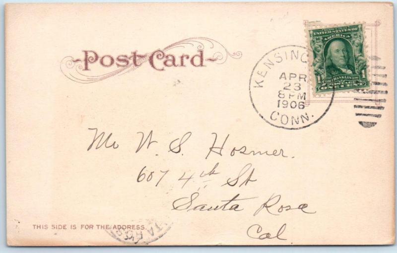 NEW BRITAIN, Connecticut  CT    SAVINGS BANK & Y.M.C.A.   1906   Postcard