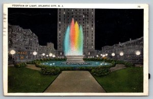 Vintage New Jersey Postcard - Atlantic City  Fountains of Light   1933