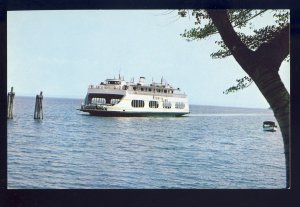 Burlington, VT-Port Kent, NY Postcard, M.V. Champlain Ferry, Scenic Line