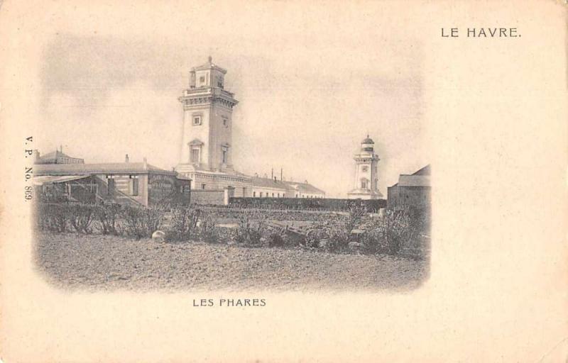 Le Havre France Les Phares Lighthouse Scenic View Antique Postcard J75492