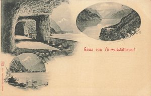 Switzerland-Gruss vom Vierwaldstättersee~1900s POSTCARD