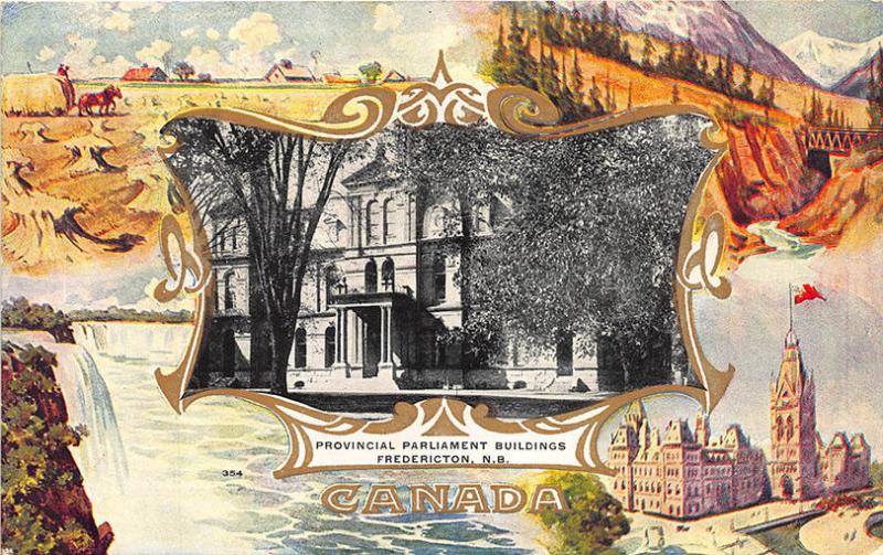 Fredericton N. B. Canada Parliament Building Souvenir Postcard