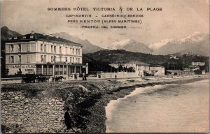 France Roscoff La Plage de Roc'b-Kroum Vintage Postcard C017