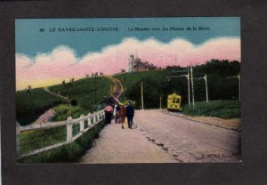 France Le Havre Sainte Adresse Montee vers les Phares Trolley Car Carte Postale