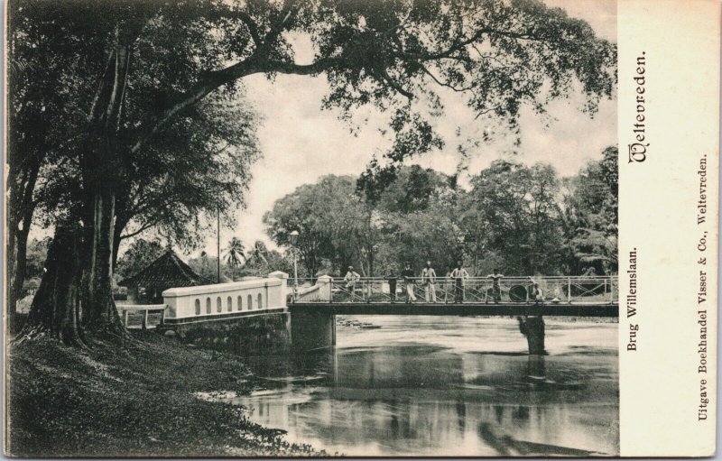 Indonesia Batavia Jakarta Weltevreden Brug Willemslaan Vintage Postcard C056