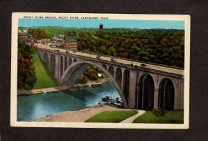 OH Rocky River Bridge River Cleveland Ohio Vintage Postcard