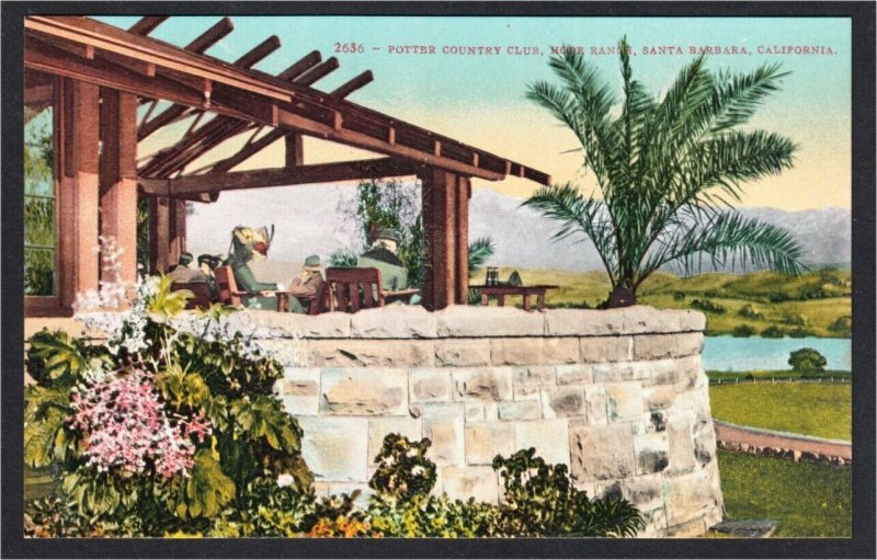 Santa Barbara CA Potter Country Club 1900s-10s Golf Postcard by Edward Mitchell