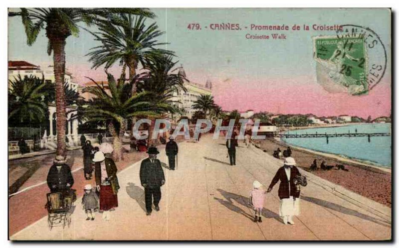 Old Postcard Cannes Promenade de la Croisette Walk