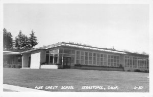 RPPC Sebastopol, CA PINE CREST SCHOOL Sonoma County 1958 Vintage Postcard