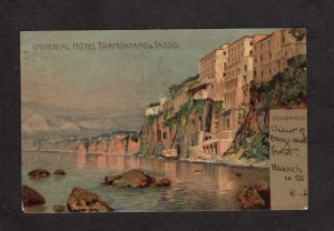 Italy Imperial Hotel Tramontano & Tasso Sorrento UDB Postcard Postale Europe