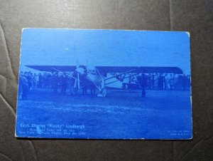 Mint USA Aviation Postcard Pilot Charles Plucky Lindbergh Spirit of St Louis