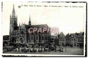 Old Postcard Ypres St. Martin's Church