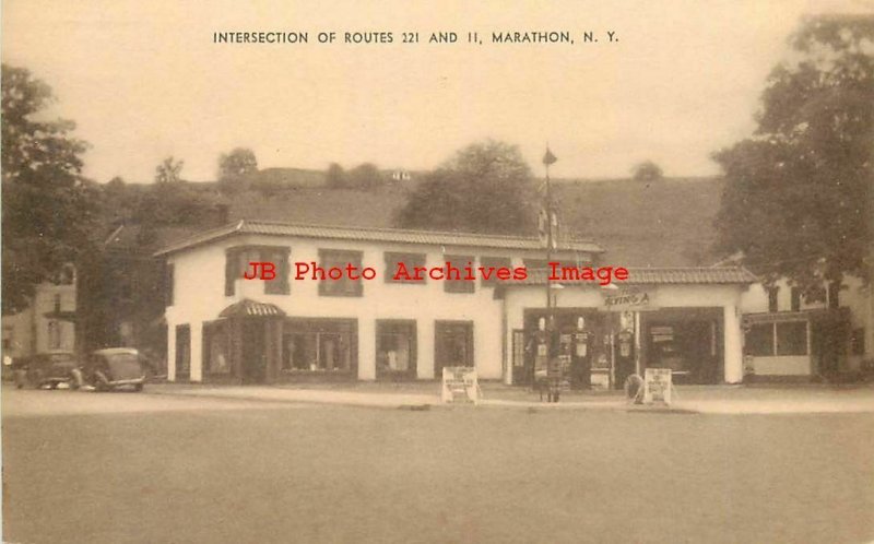 NY, Marathon, New York, Tydol Flying A Gas Station, Routes 221 & 11, Artvue