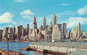 c.1968 Lower Manhattan New York Docks Box Cars Postcard 2T7-121