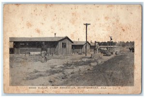 View Of Mess Halls Soldier Camp Sheridan Montgomery Alabama AL Vintage Postcard