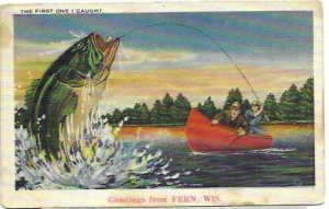 US used #552 Greetings from Fern, Wisconsin.  mailed 1937.