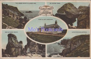 Cornwall Postcard - Greetings From Lands End. Cornish Coastline   RS37388