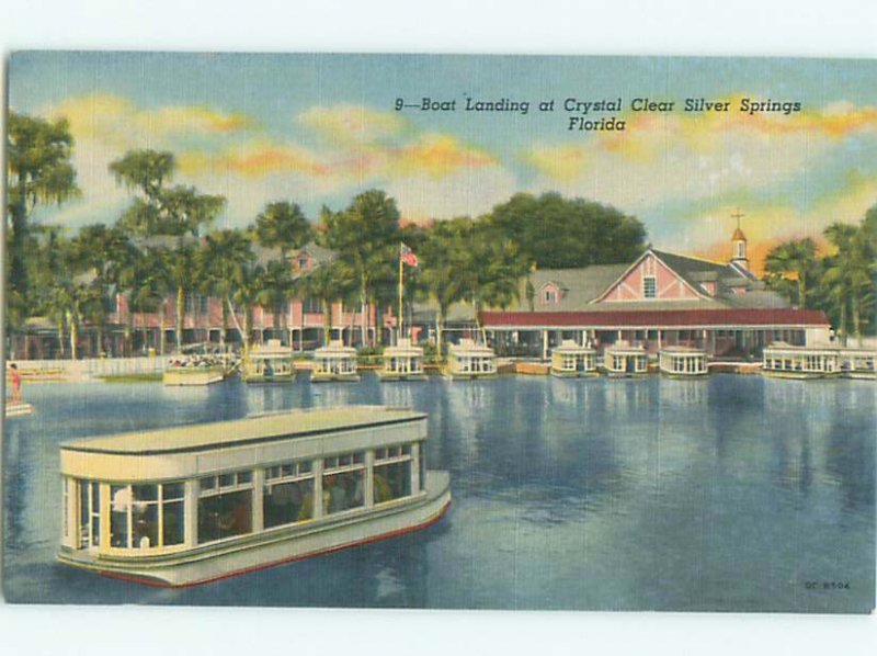 Pre-chrome BOAT SCENE Silver Springs - Near Ocala Florida FL AF4783