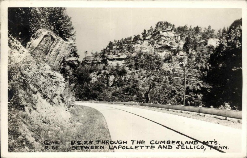 Jellico Tennessee TN Route 25 Cline Real Photo R-68 Vintage Postcard