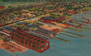 Vintage Postcard 1946 Shipbuilding And Dry Dock Co. Newport News Virginia VA