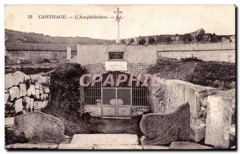 Old Postcard Tunisia Carthage the amphitheater