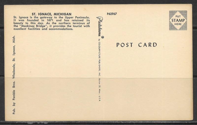 Michigan,St Ignace - Gateway To The Upper Peninsula - [MI-149]