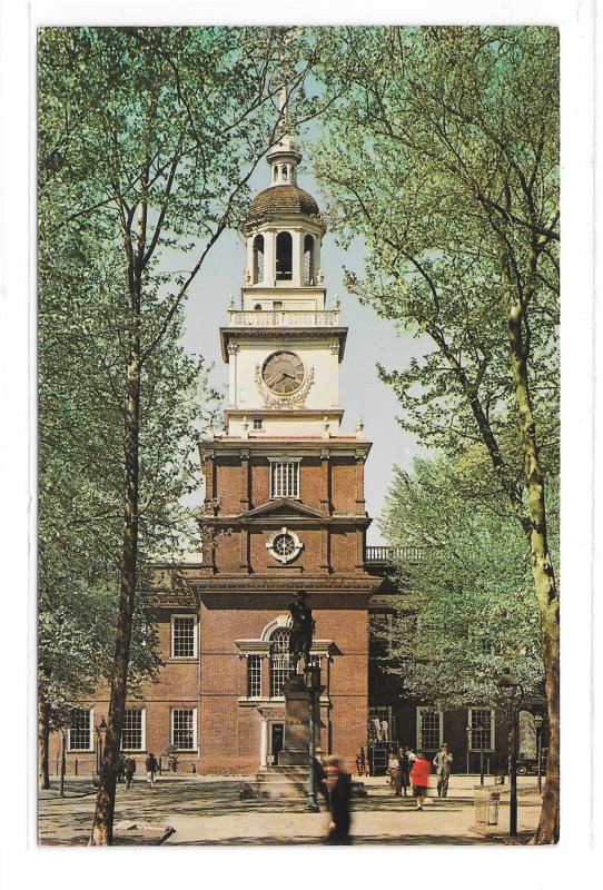 Independence Hall Philadelphia PA South Side Facade Park Entrance Vntg Postcard