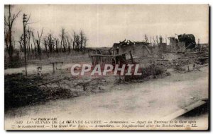 Old Postcard Militaria Ruins of the Great War Armentieres Look around the sta...