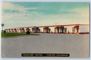 Cortez Colorado Postcard Frontier Motel Exterior Building c1940 Vintage Antique