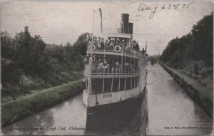 Postcard Ship Steamer Penn in Deep Cut Delaware DE