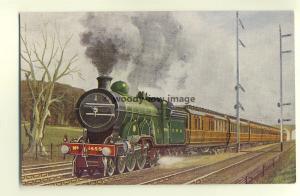 ry528 - Great Northern Railway Steam Train 1459 near Hadley Wood - postcard