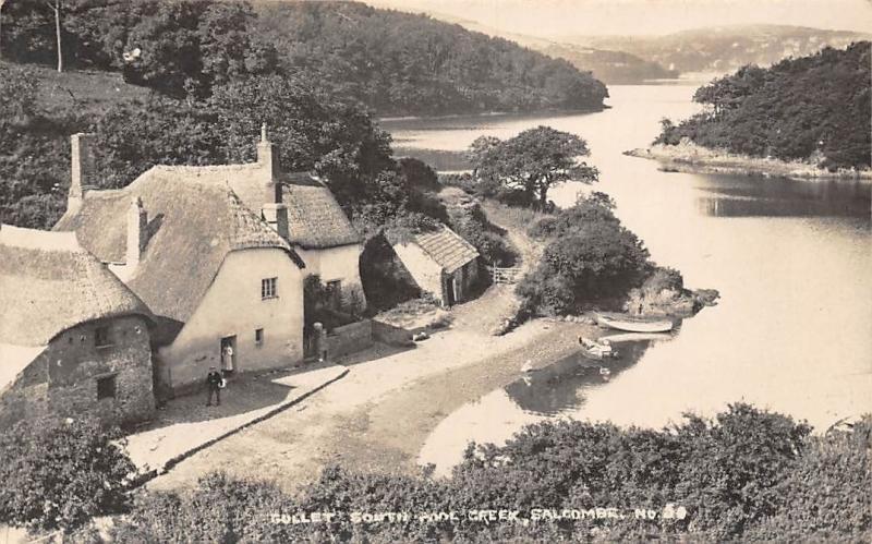 England Salcombe Gullet South Pool Greek Cottages Boats Thatch