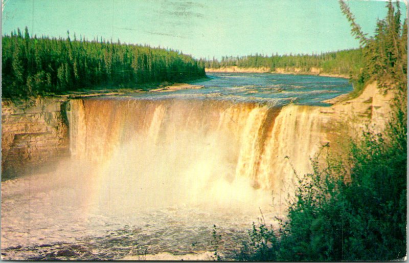 Northwest Territories Alexandra Falls Hoy River Postcard Used (27706)