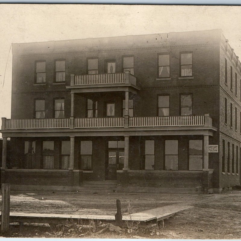 c1910s Downtown Golden Hotel RPPC Barber Shop Pool Room Real Photo Postcard A95