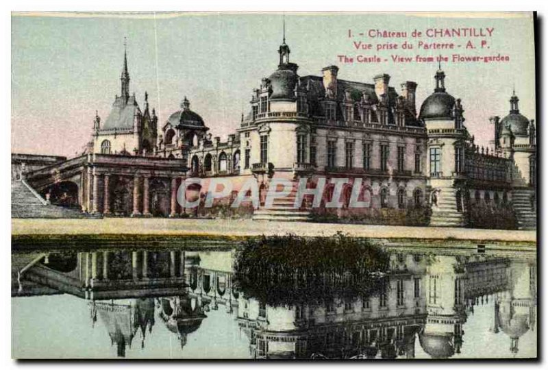 Old Postcard Chantilly Castle View from the Parterre