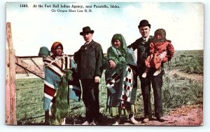 POCATELLO, ID Idaho ~ NATIVE AMERICANS Fort Hall Indian Agency c1910s Postcard