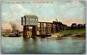 Huntington West Virginia c1910 Postcard Island Creek Coal Tipple on Ohio River