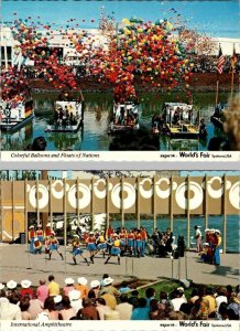 2~4X6 Postcards Spokane WA Washington BALLOONS~BOATS~DANCE World's Fair Expo 74