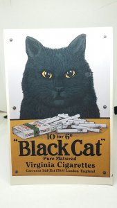 Black Cat Virginia Cigarettes Carreras London Vtg Advertising Poster Postcard