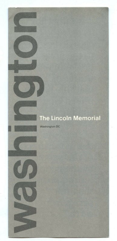 The Lincoln Memorial Washington DC Vintage 1974 Fold Out Vacation Brochure 